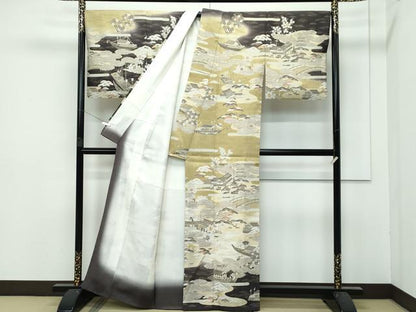 平和屋本店■極上　染織の名門　しょうざん  生紬　訪問着　風景文　逸品　CZAA3120s5