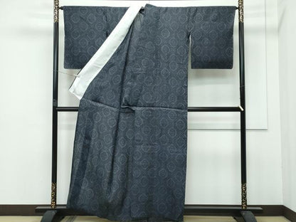 平和屋本店■極上　夏物　重要無形文化財　本場宮古上布　格子草花文　証紙付き　苧麻　逸品　未使用　CZAA3121s5