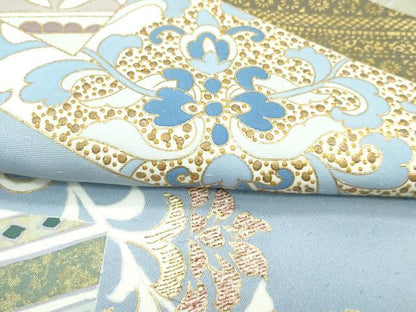 平和屋本店■極上　創業460年・千總　色留袖　刺繍　正倉院花唐草文　金彩　青磁鼠色地　高島屋扱い　逸品　CZAA3126s5