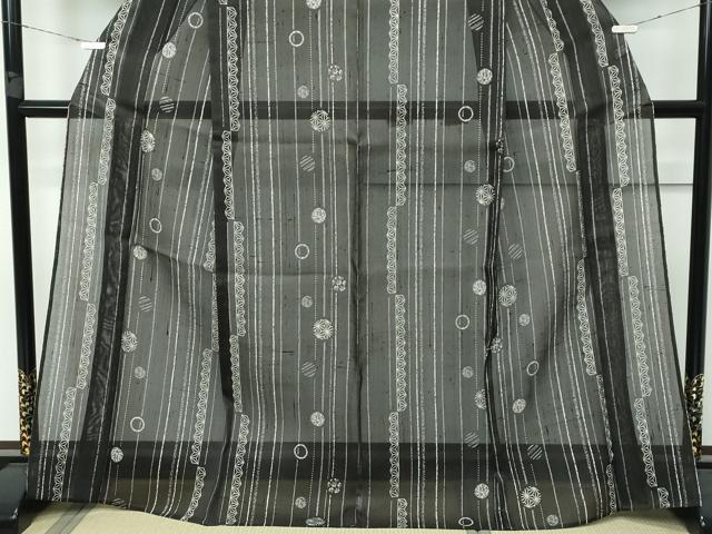 平和屋着物＊極上 夏物 絹芭蕉 吉祥丸文 藍海松茶色地 逸品 未使用 CZAA3133s5