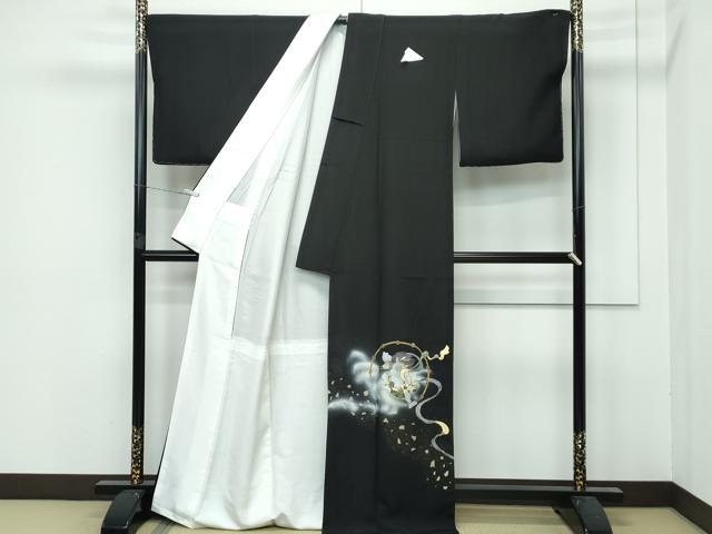 平和屋本店■極上　螺鈿作家　藤本隆士　雲母塾　黒留袖　風神雷神　金彩　さが美扱い　逸品　未使用　CZAA3142s5