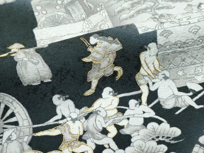 平和屋本店■極上　訪問着　作家物　中国三大刺繍　スワトウ刺繍　人物風景文　金糸　逸品　CZAA3145s5
