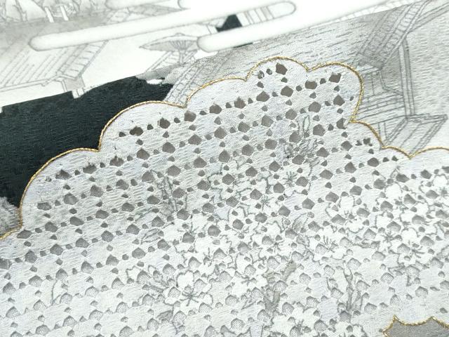 平和屋本店■極上　訪問着　作家物　中国三大刺繍　スワトウ刺繍　人物風景文　金糸　逸品　CZAA3145s5
