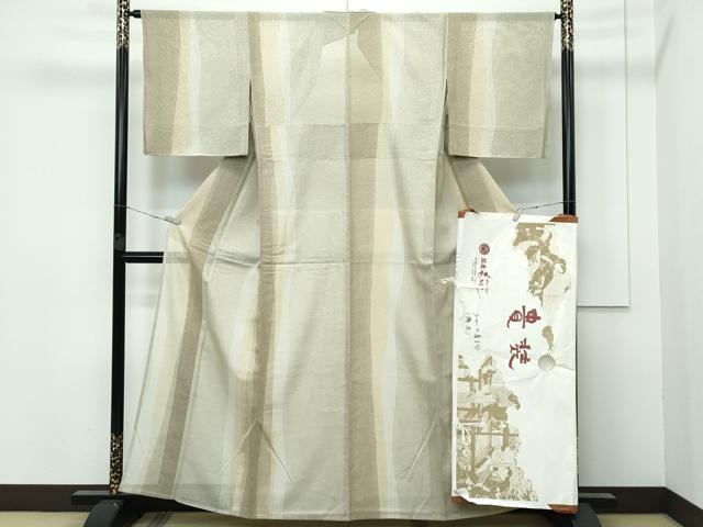 平和屋着物＊極上 夏物 銀座もとじ 小紋 紗 立波文 間道 たとう紙付き 逸品 未使用 CZAA3147s5