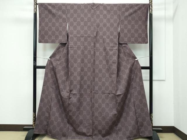平和屋着物●極上 結城紬 奥順 100亀甲 繭の華 江戸鼠色地 証紙・証明書付き 逸品 未使用 CZAA3152s5