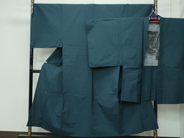 平和屋着物▽極上 男性 紬 アンサンブル 単衣 キングサイズ 色無地 百入茶色 逸品 CZAA3159s5