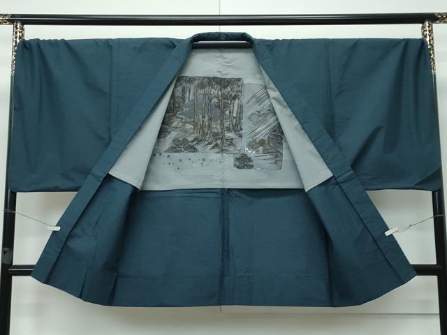 平和屋着物▽極上 男性 紬 アンサンブル 単衣 キングサイズ 色無地 百入茶色 逸品 CZAA3159s5