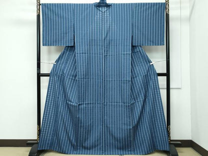 平和屋本店＊希少 沖縄県最高級織物 夏物 首里花倉織 首里織 花織・絽織・紗織 間道 鉄御納戸色地 逸品 未使用 CZAA3164s5