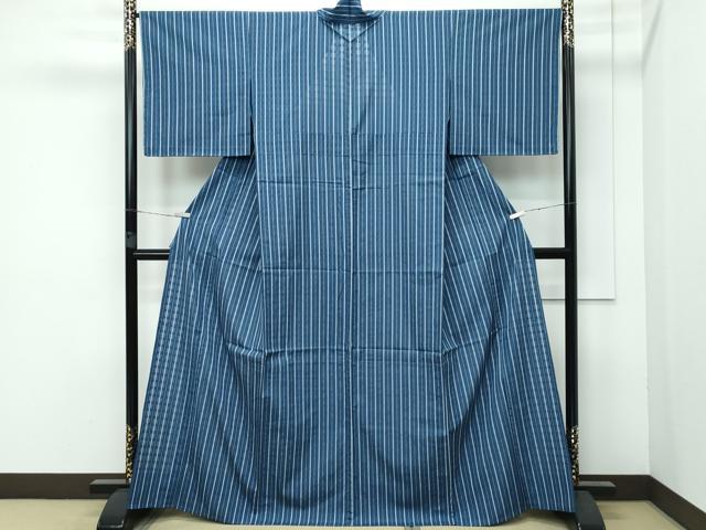 平和屋本店＊希少 沖縄県最高級織物 夏物 首里花倉織 首里織 花織・絽織・紗織 間道 鉄御納戸色地 逸品 未使用 CZAA3164s5