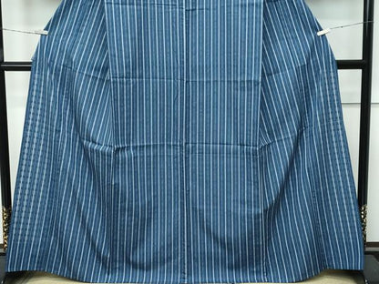 平和屋本店＊希少 沖縄県最高級織物 夏物 首里花倉織 首里織 花織・絽織・紗織 間道 鉄御納戸色地 逸品 未使用 CZAA3164s5
