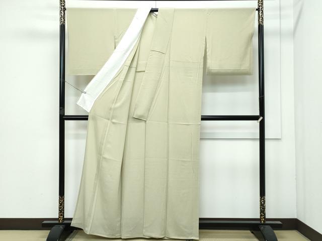 平和屋着物＊極上 夏物 色無地 絽縮緬 枯草色 逸品 CZAA3170s5