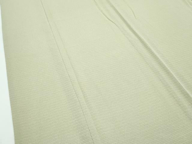平和屋着物＊極上 夏物 色無地 絽縮緬 枯草色 逸品 CZAA3170s5