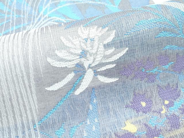 平和屋着物●極上 スリーシーズン 春夏秋 BANKANわものや 六通柄袋帯 草花文 逸品 未使用 CZAA3183s5