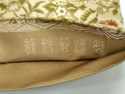 平和屋着物■極上　龍村晋謹製　全通柄袋帯　唐織　名物早雲寺銀欄錦　金糸　証紙付き　逸品　CZAA3186s5