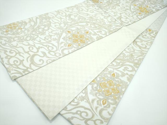 平和屋着物●極上　西陣　華翔苑　藤本仁　六通柄袋帯　正倉院花唐草文　金銀糸　証紙付き　逸品　新品　	 CZAA3188s5