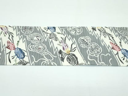 平和屋着物■極上　夏物　全通柄　九寸名古屋帯　江戸紅型　カゴメ絽　貝合わせ吉祥文　反端付き　逸品　未使用　CZAA3196s5