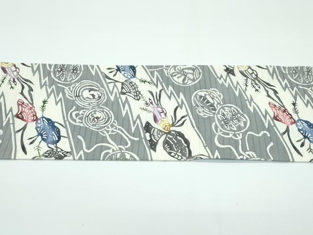 平和屋着物■極上　夏物　全通柄　九寸名古屋帯　江戸紅型　カゴメ絽　貝合わせ吉祥文　反端付き　逸品　未使用　CZAA3196s5