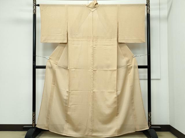 平和屋着物＊極上 夏物 色無地 榛色 絽縮緬 伊と幸 反端付き 逸品 CZAA3201s5