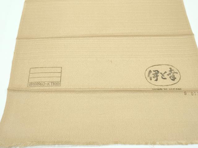 平和屋着物＊極上 夏物 色無地 榛色 絽縮緬 伊と幸 反端付き 逸品 CZAA3201s5