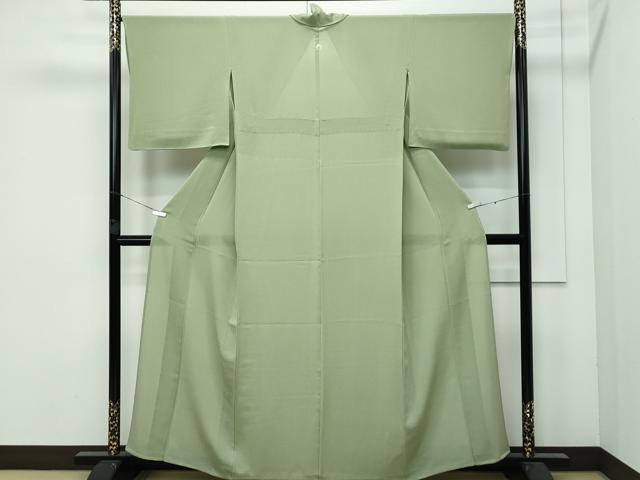 平和屋着物＊極上 夏物 色無地 柳茶色 絽縮緬 逸品 CZAA3202s5
