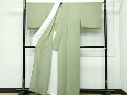 平和屋着物＊極上 夏物 色無地 柳茶色 絽縮緬 逸品 CZAA3202s5