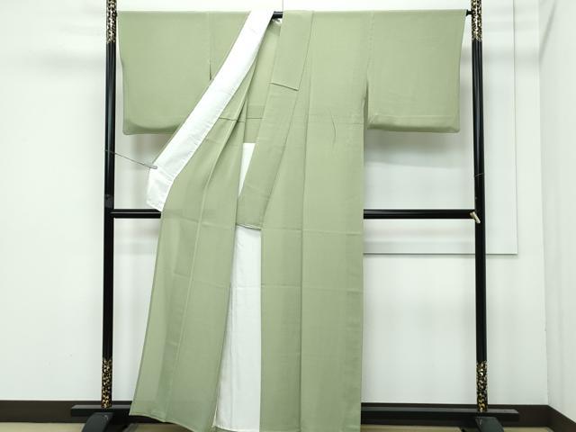 平和屋着物＊極上 夏物 色無地 柳茶色 絽縮緬 逸品 CZAA3202s5