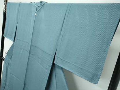 平和屋着物＊極上 夏物 色無地 青鈍色 縦絽 逸品 未使用 CZAA3203s5