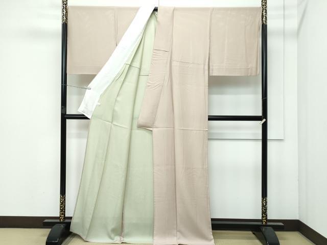 平和屋着物■極上　夏物　色無地　空五倍子色　縦絽　両面染　逸品　CZAA3204s5