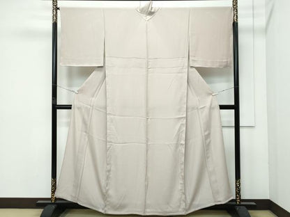平和屋着物■極上　夏物　色無地　亜麻色　縦絽　逸品　CZAA3205s5