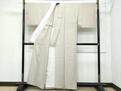 平和屋着物■極上　夏物　色無地　亜麻色　縦絽　逸品　CZAA3205s5