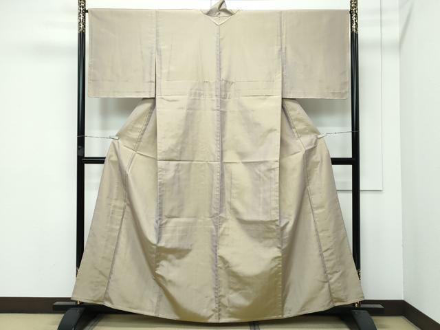 平和屋着物▽極上 紬 単衣 色無地 利休茶色 逸品 未使用 CZAA3206s5