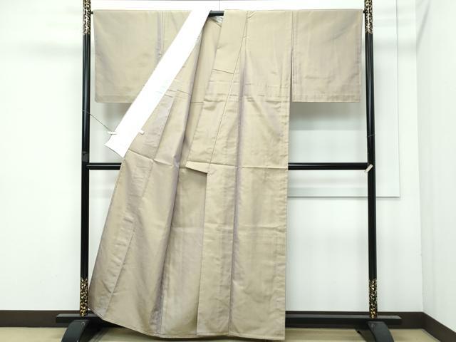 平和屋着物▽極上 紬 単衣 色無地 利休茶色 逸品 未使用 CZAA3206s5