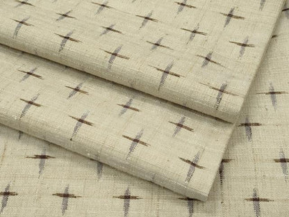 平和屋着物▽極上 紬 単衣 十字絣 枯色地 逸品 CZAA3212s5