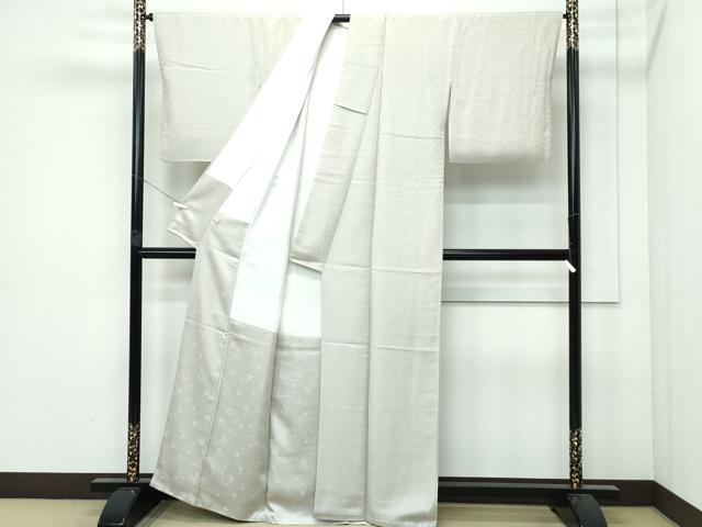 平和屋着物●極上 色無地 砂色 鳳凰花唐草文地紋 逸品 CZAA3221s5