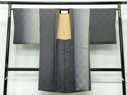平和屋着物＃極上 長羽織 市松地紋 暈し染め 逸品 CZAA3224s5