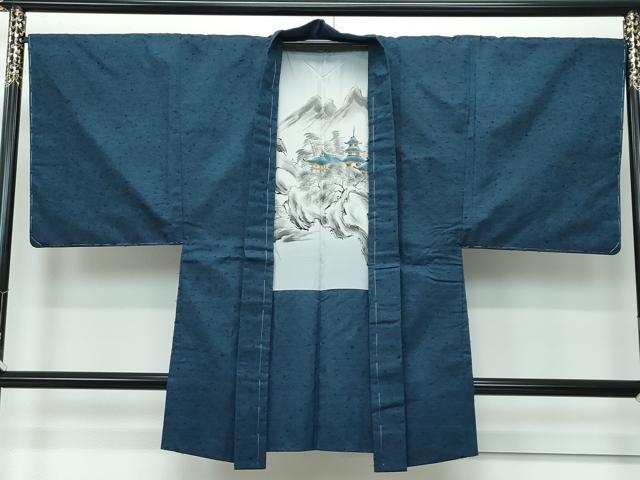平和屋着物■極上　男性　紬・髭紬羽織セット　色無地　百入茶色　逸品　未使用　CZAA3240s5