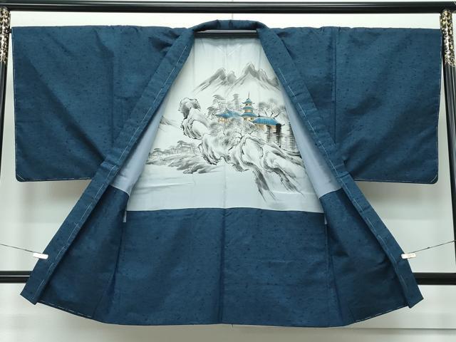 平和屋着物■極上　男性　紬・髭紬羽織セット　色無地　百入茶色　逸品　未使用　CZAA3240s5
