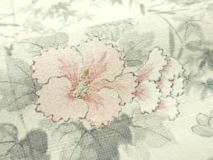 平和屋着物＊極上 夏物 訪問着 紗紬 手描き 草花文 砥粉色地 逸品 未使用 CZAA3243s5