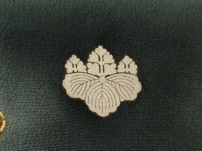平和屋本店■極上　アンティーク　大正ロマン　振袖　駒刺繍　宝船飛鶴文　黒地　暈し染め　金彩　逸品　CZAA3246s5