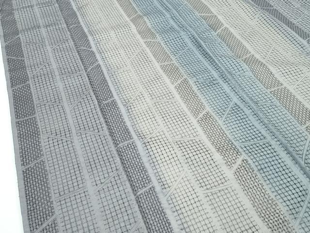 平和屋本店●極上　紬　総刺繍　中国三大刺繍　スワトウ刺繍　竹並び　逸品　CZAA5715s6