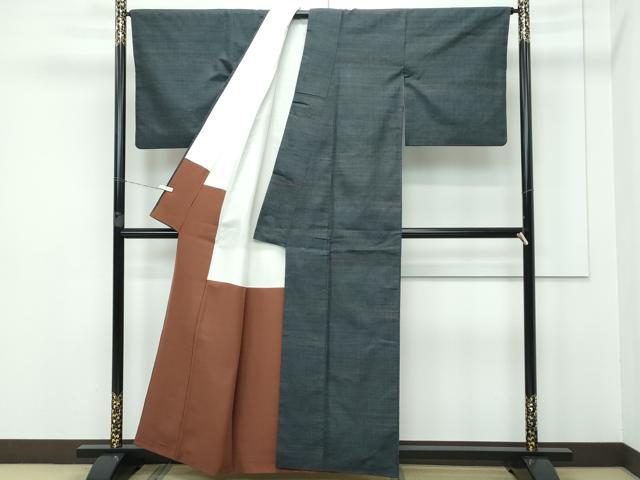 平和屋本店■極上　郡上紬　草木染　霞文　逸品　CZAA3264s5