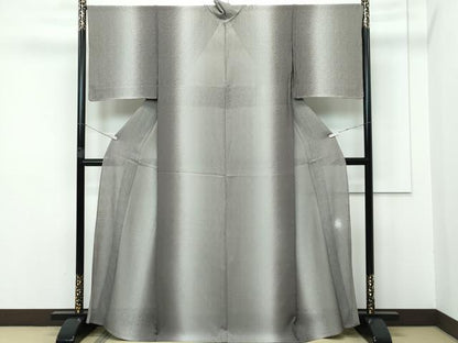 平和屋着物＊極上 夏物 小紋 作家物 市松唐草紋紗 暈し染め 逸品 CZAA3267s5