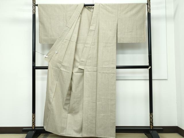 平和屋着物■極上　本場結城玉紬　単衣　結織苑　間道　証紙付き　逸品　未使用　CZAA3276s5