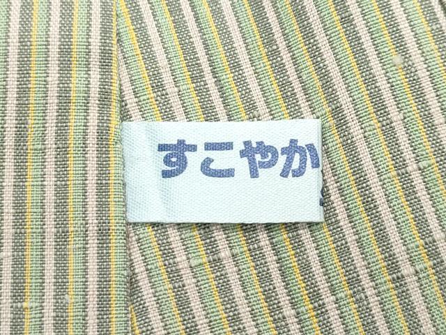 平和屋着物■極上　本場結城玉紬　単衣　結織苑　間道　証紙付き　逸品　未使用　CZAA3276s5