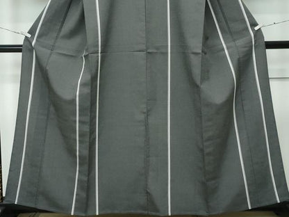 平和屋着物▽極上　本塩沢　やまだ織　単衣　黒地　関なつ子作　証紙・反端付き　逸品　CZAA3278s5