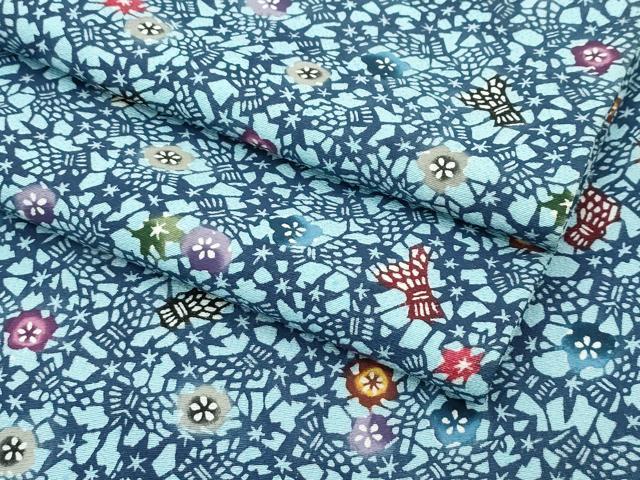 平和屋本店●極上　本場琉球紅型　小紋　草花文　逸品　CZAA3279s5