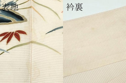 平和屋本店＊希少 夏物 アンティーク 大正ロマン 振袖 絽 渡り橋風景花文 金銀彩 香色地 逸品 CZAA3280s5