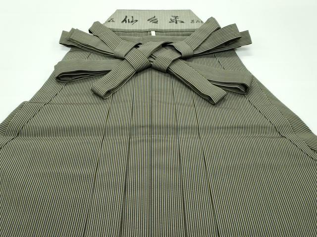 平和屋着物●極上　男性　馬乗り袴　鳥居良　茶喜仙台平　茶喜謹製　縞　逸品　CZAA3286s5