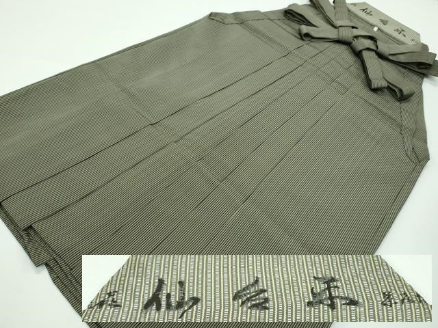 平和屋着物●極上　男性　馬乗り袴　鳥居良　茶喜仙台平　茶喜謹製　縞　逸品　CZAA3286s5