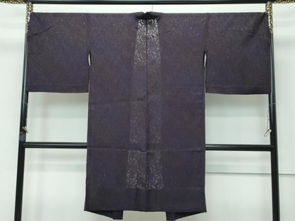 平和屋本店■極上　スリーシーズン　春夏秋　塵除け　長羽織　唐草紋紗　暈し染め　黒紅色地　反端付き　逸品　CZAA3293s5